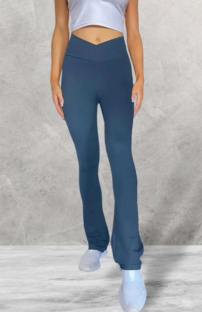 LUXEIT DIAMOND™ Navy Blue BootCut High-Waisted Leggings