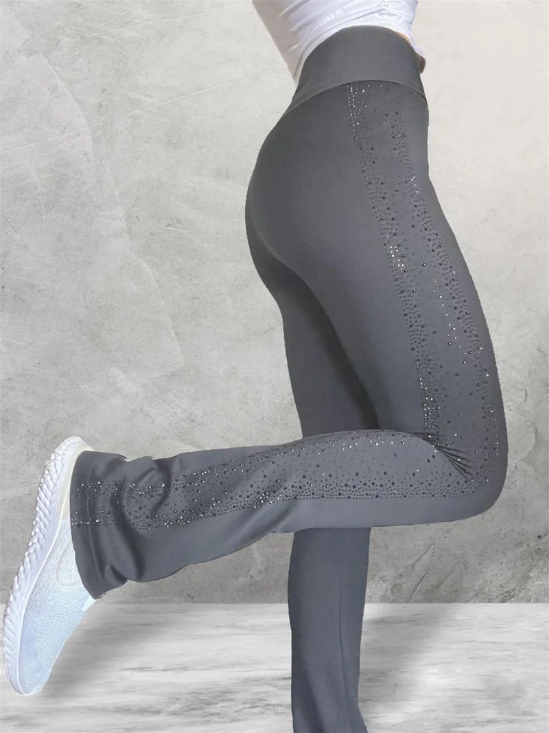 LUXEIT DIAMOND™ Prata Silver BootCut High-Waisted Leggings
