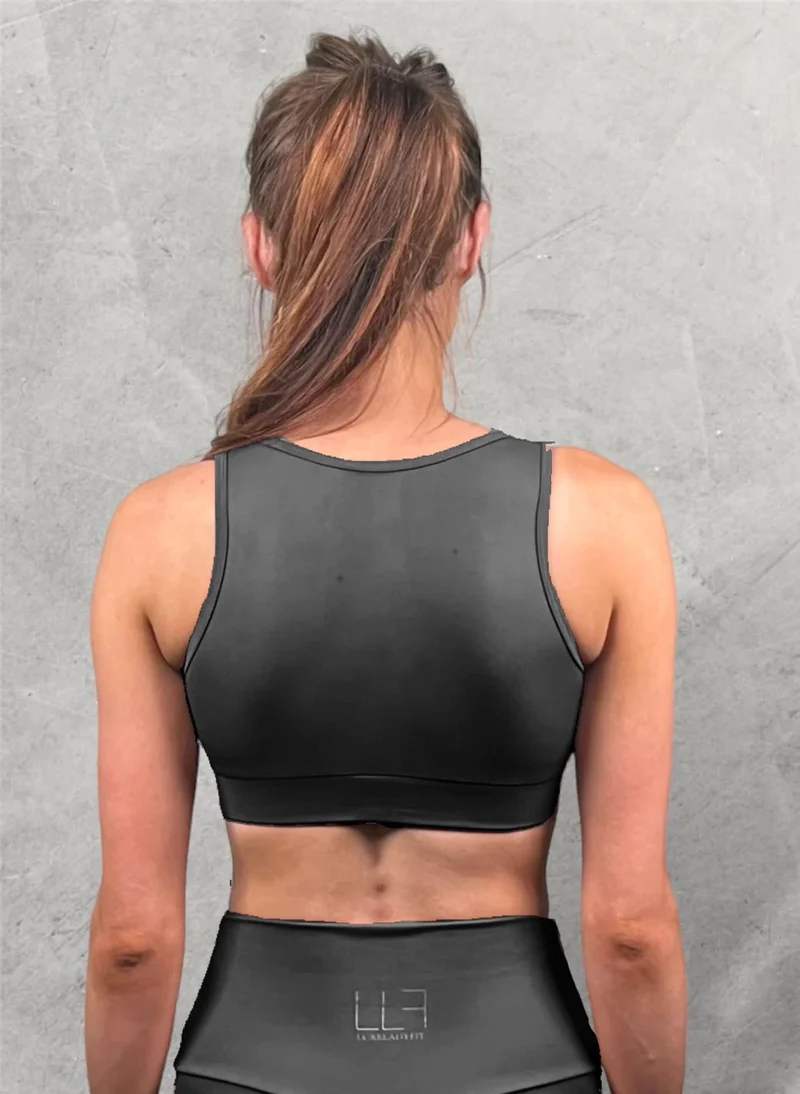 LUXEIT DIAMOND™ Prata Silver MESH SPORTS BRA, HIGH SUPPORT