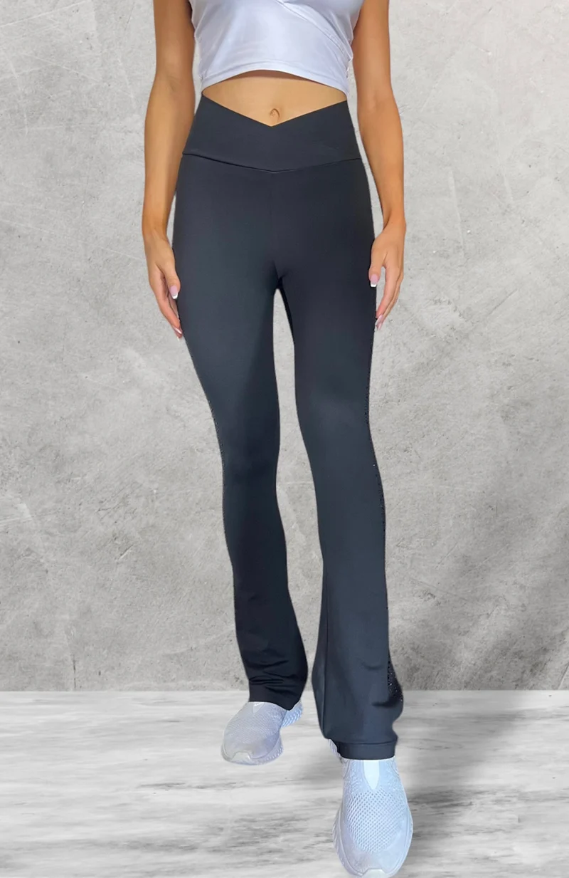 LUXEIT DIAMOND™ Noir Black BootCut High-Waisted Leggings
