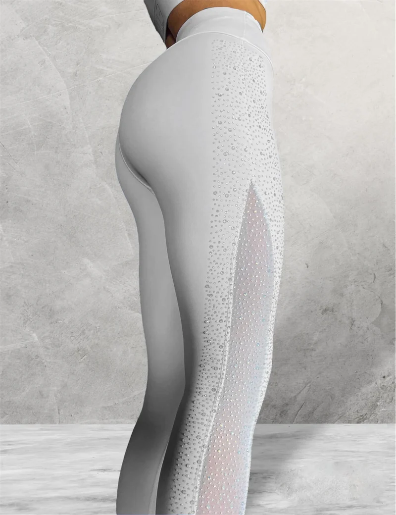 LUXEIT DIAMOND™ White Mesh High-Waisted Leggings