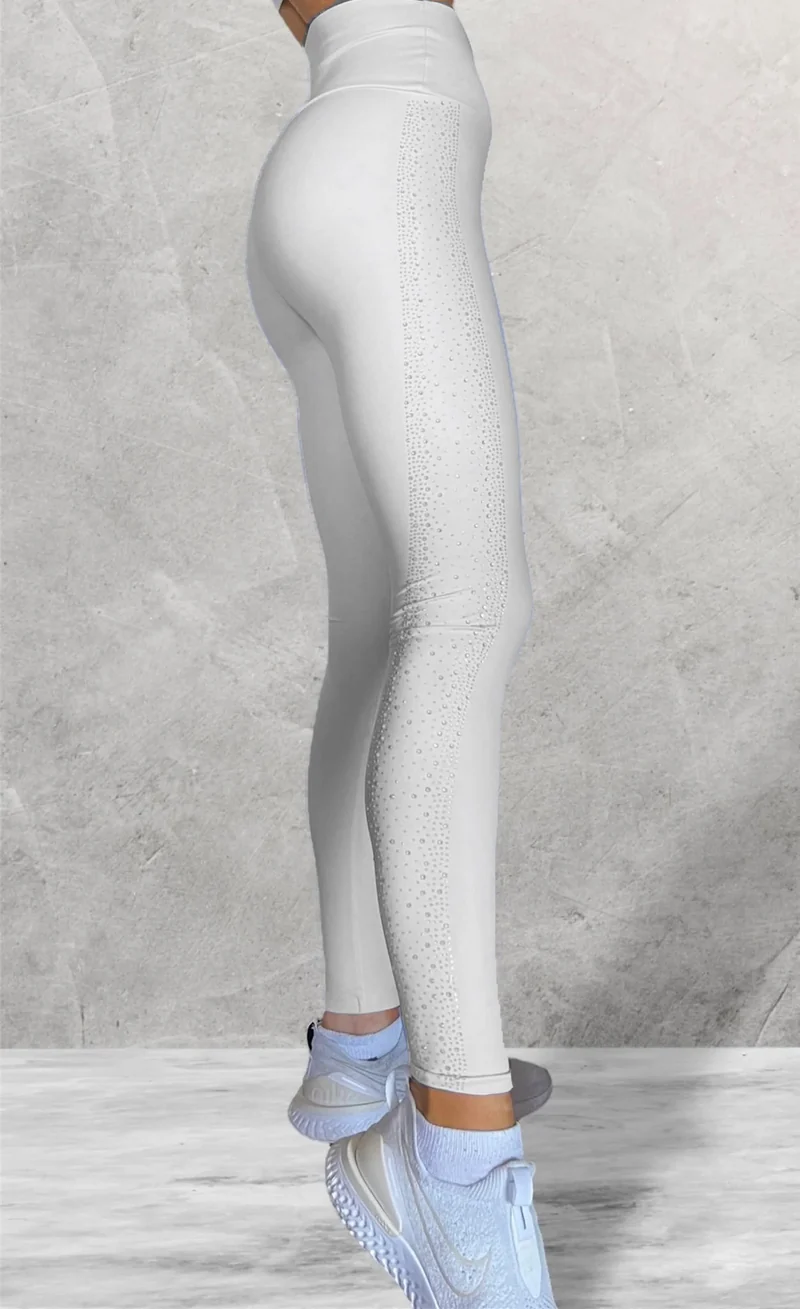 LUXEIT DIAMOND™ White High-Waisted Leggings