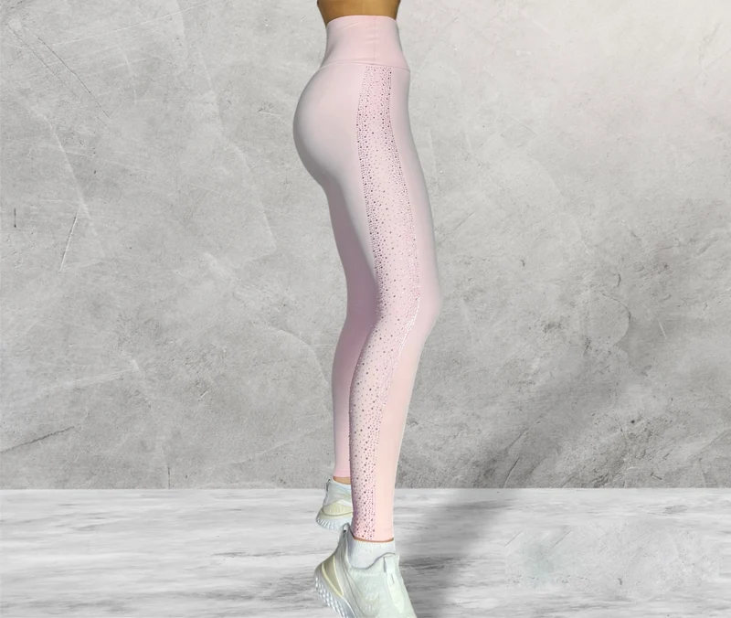 LUXEIT DIAMOND™ Rose Quartz Pink High-Waisted Leggings