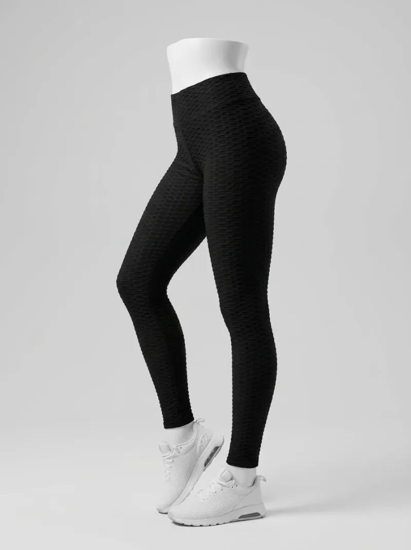 Legging taille haute polyester alvéolé sport fessier