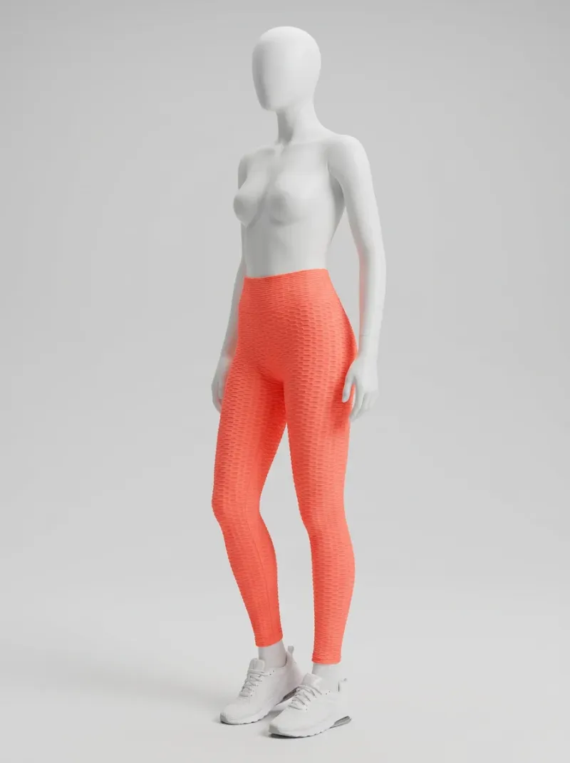 Legging taille haute polyester alvéolé sport fessier