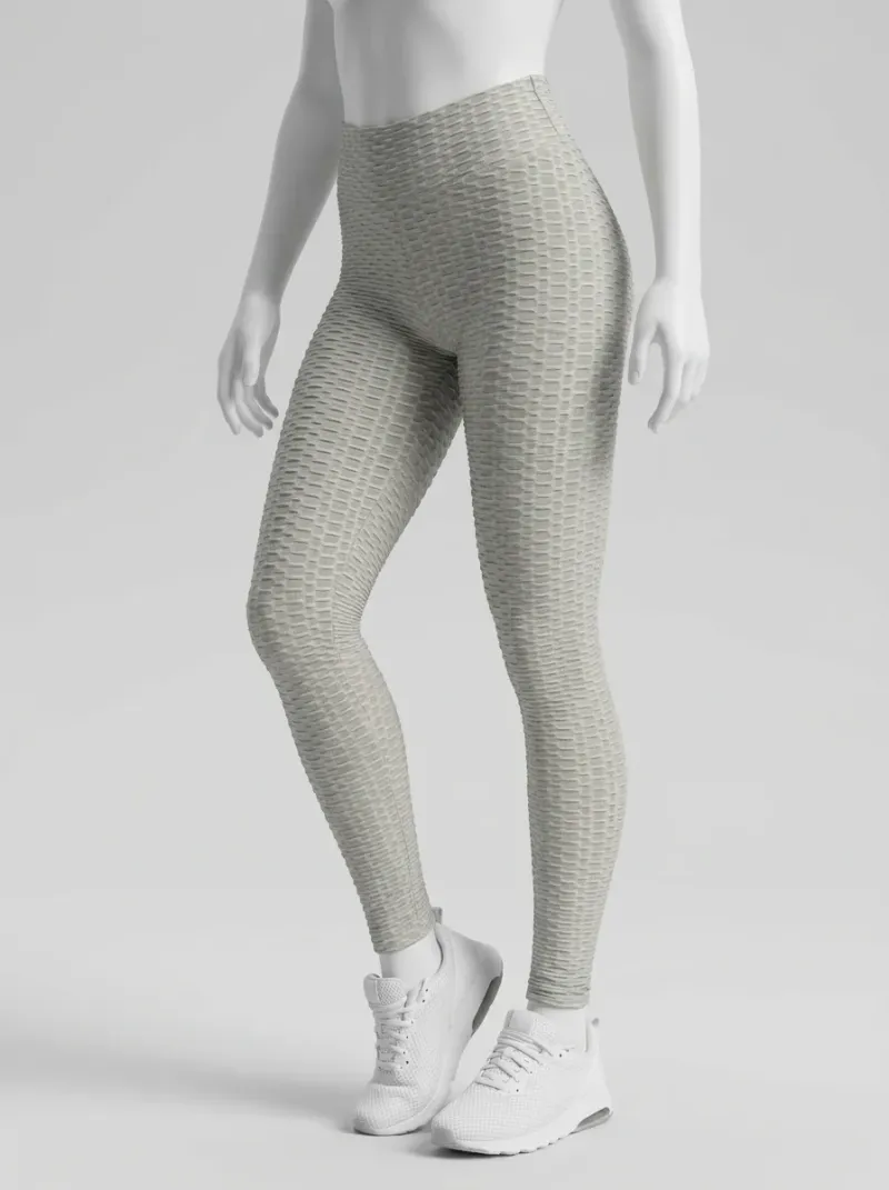 Legging taille haute polyester alvéolé sport fessier