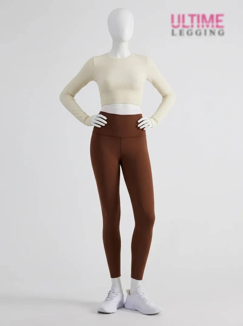 Legging taille haute amincissant nylon sport compression femme