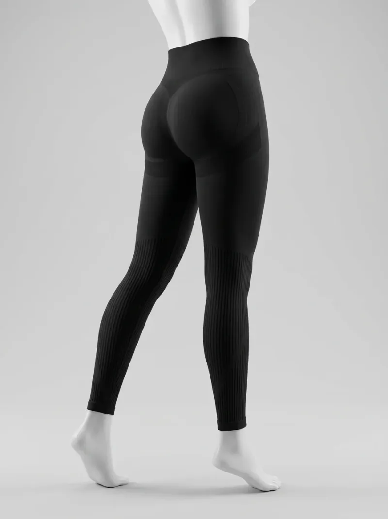 Legging taille haute nylon fitness galbant sans couture