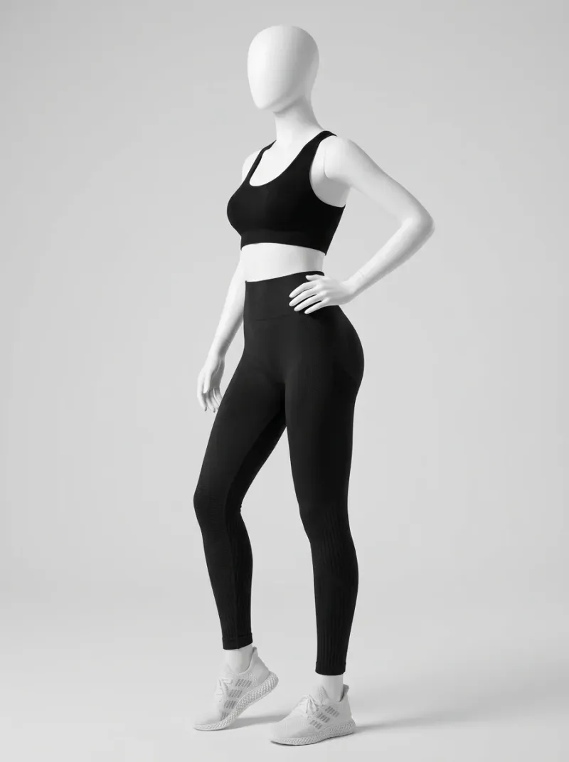 Legging taille haute nylon fitness galbant sans couture