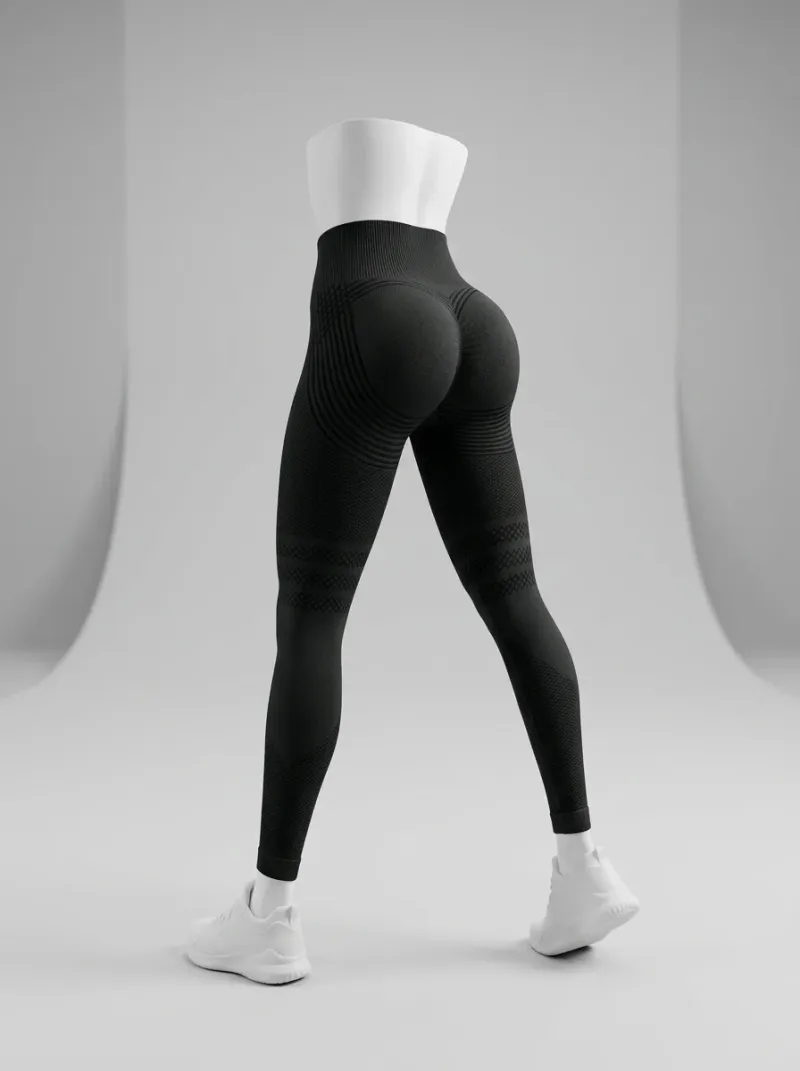 Legging taille haute sculptant motif 3D sport stretch