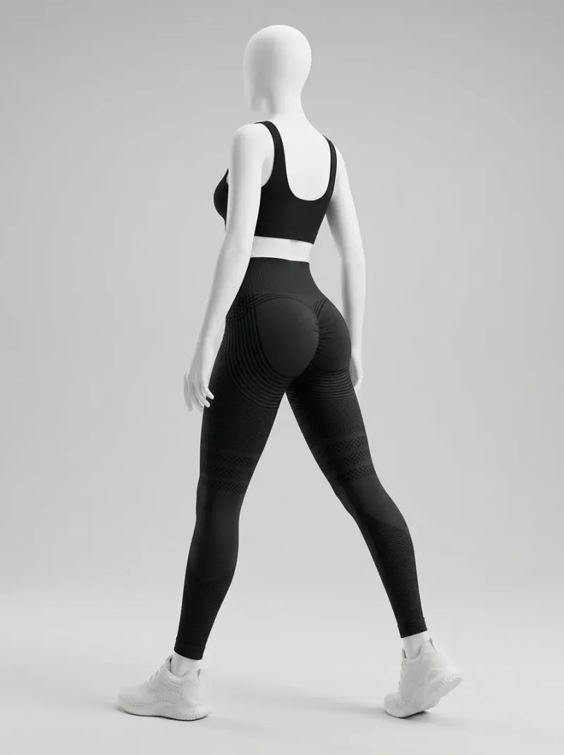 Legging taille haute sculptant motif 3D sport stretch