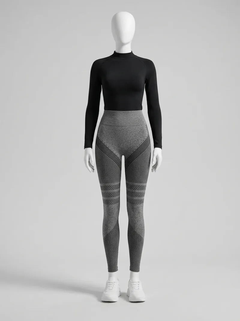 Legging taille haute sculptant motif 3D sport stretch