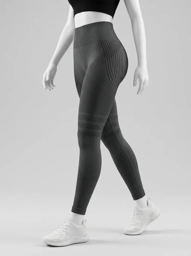 Legging taille haute sculptant motif 3D sport stretch