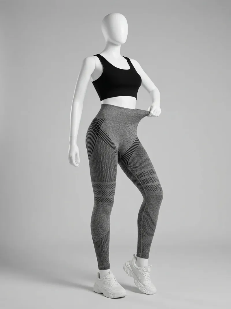 Legging taille haute sculptant motif 3D sport stretch