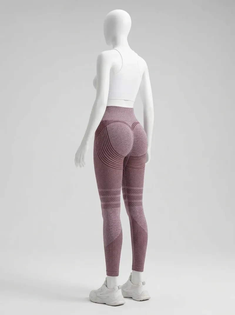 Legging taille haute sculptant motif 3D sport stretch