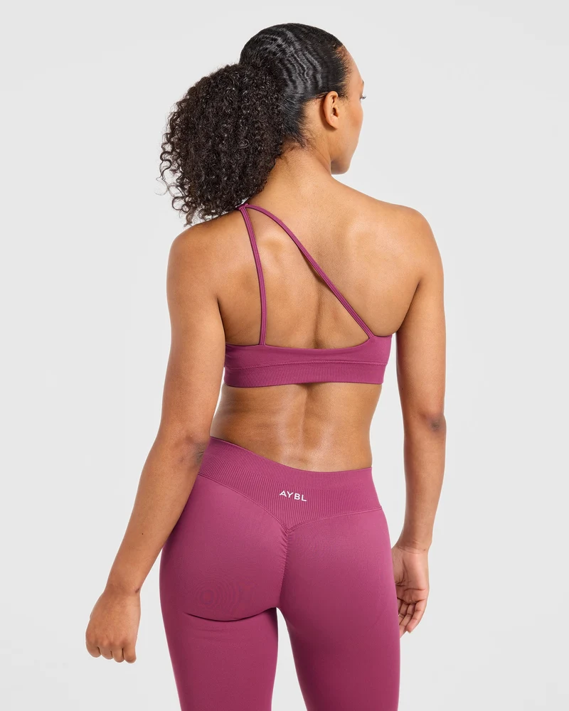 Enhance Seamless One Shoulder Sports Bra - Dusky Rose