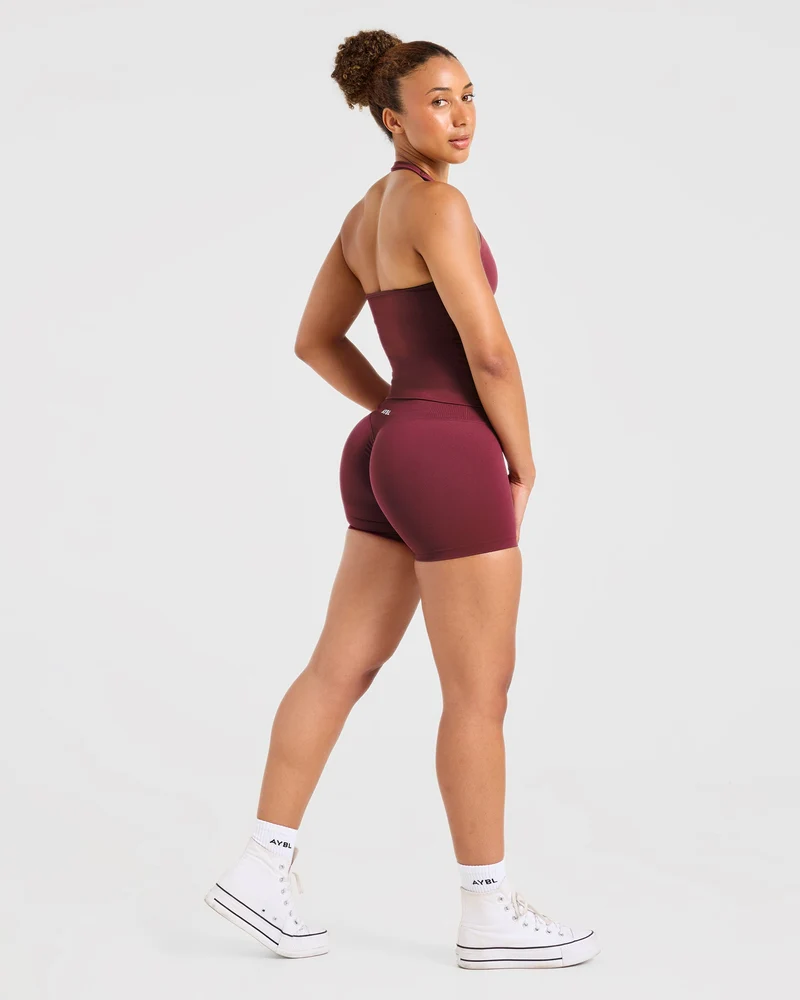Enhance Seamless Halterneck Top - Mahogany Red