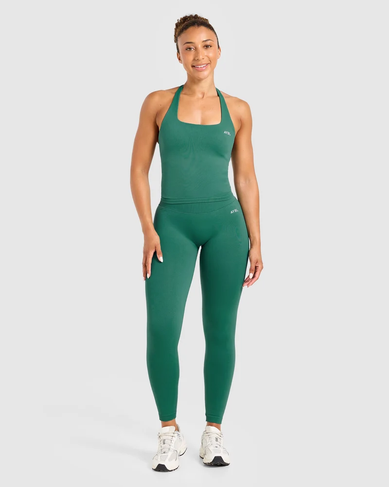 Enhance Seamless Halterneck Top - Evergreen