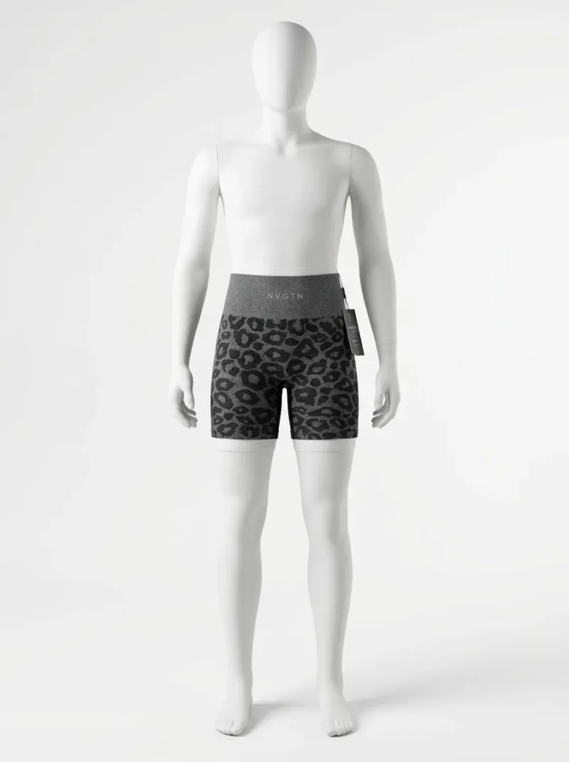 Legging leopard nylon élasthanne court pilates taille haute maintien