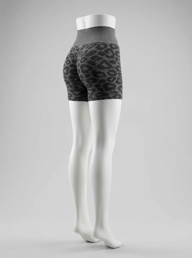 Legging leopard nylon élasthanne court pilates taille haute maintien