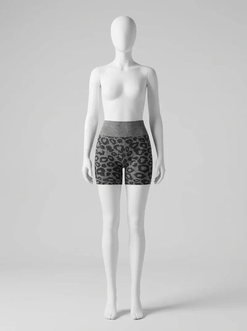 Legging leopard nylon élasthanne court pilates taille haute maintien