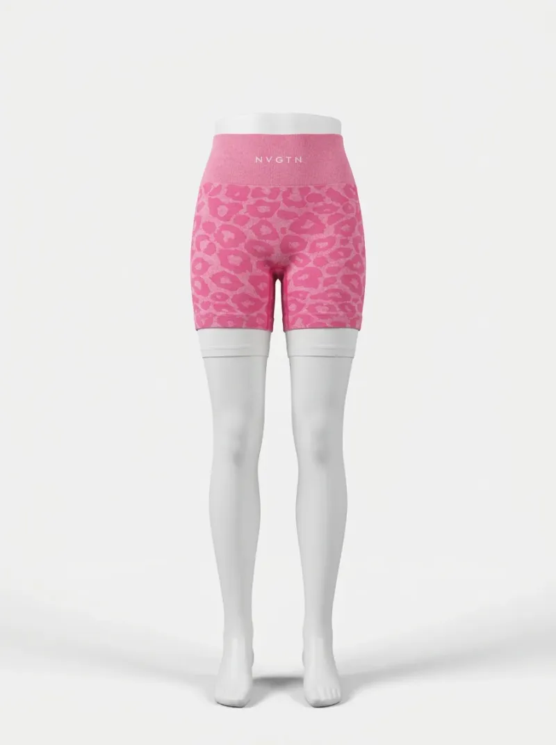 Legging leopard nylon élasthanne court fitness ceinture large