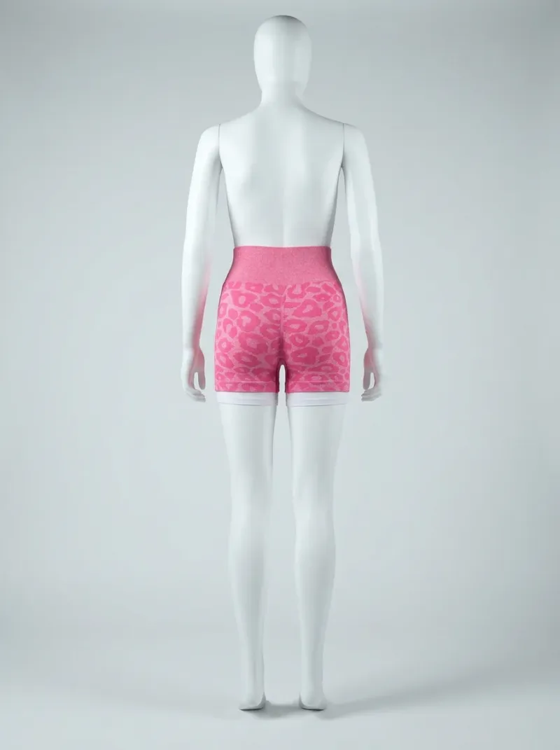 Legging leopard nylon élasthanne court fitness ceinture large