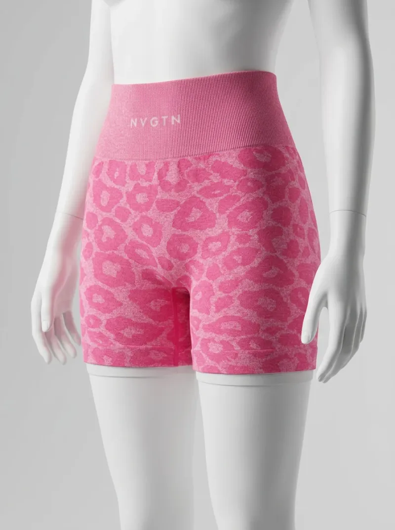 Legging leopard nylon élasthanne court fitness ceinture large