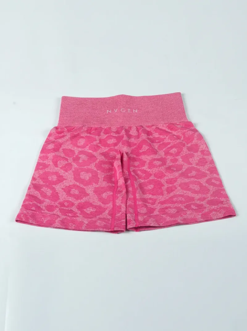 Legging leopard nylon élasthanne court fitness ceinture large