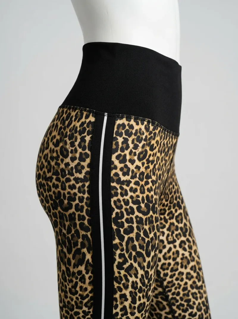 Legging leopard polyester taille haute compression active