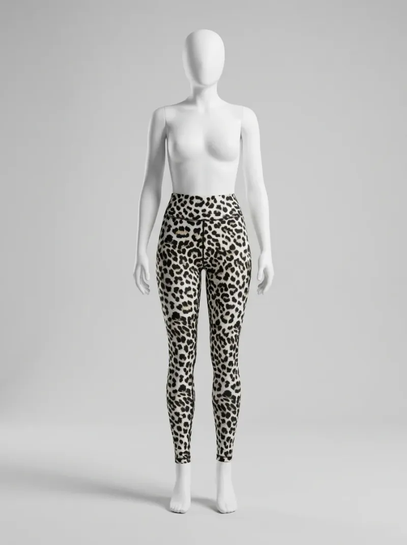 Legging leopard polyester taille haute gym opaque femme