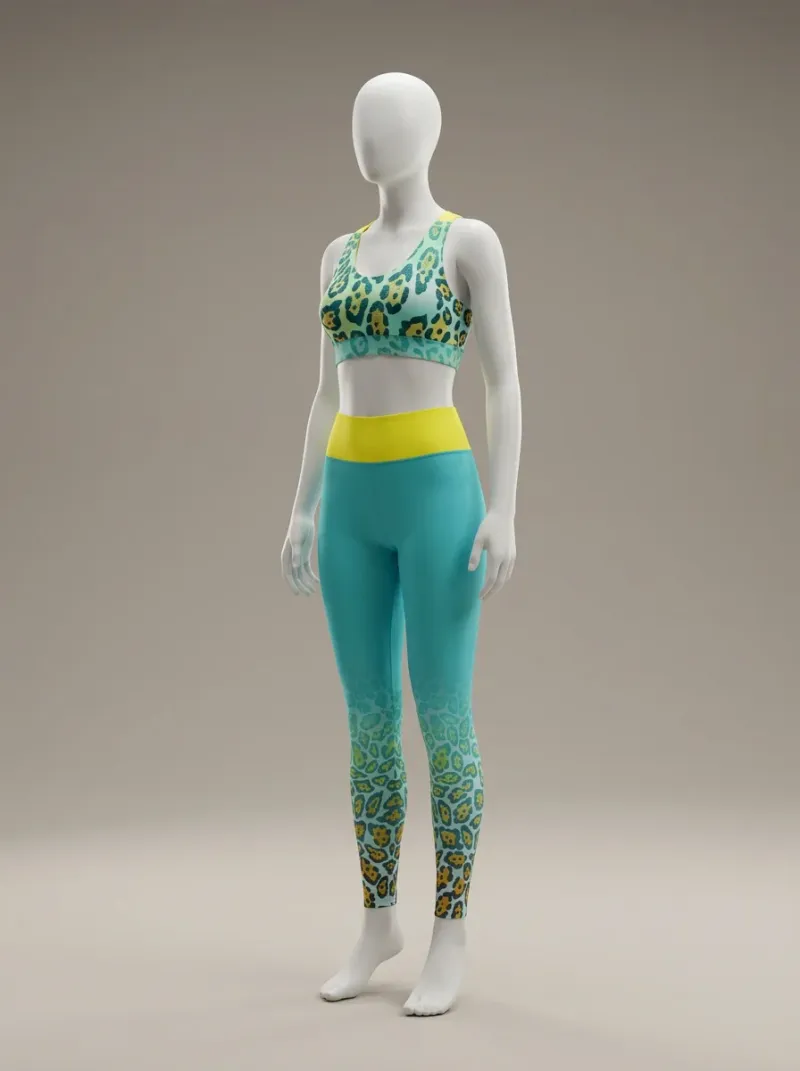 Legging leopard coton élasthanne yoga fitness taille haute sculptant