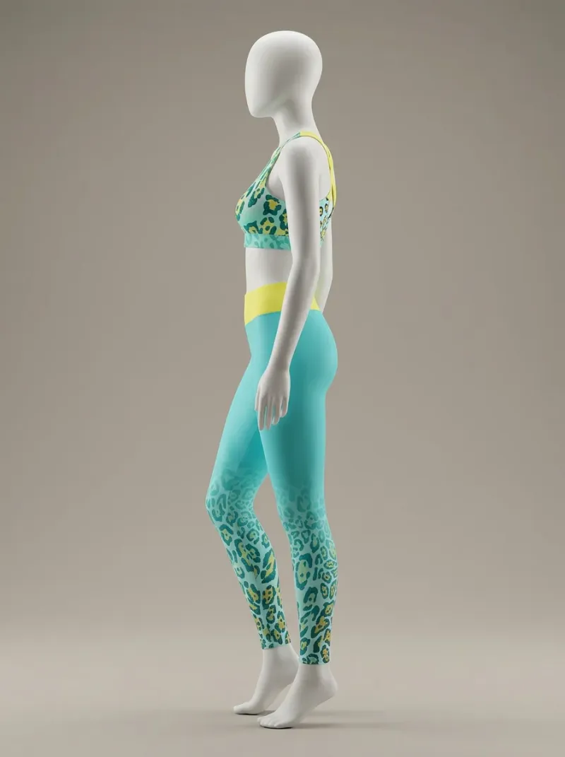 Legging leopard coton élasthanne yoga fitness taille haute sculptant