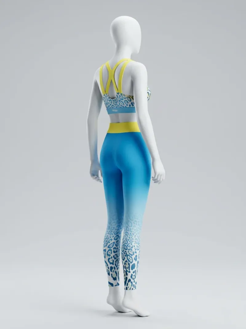 Legging leopard coton élasthanne yoga fitness taille haute sculptant
