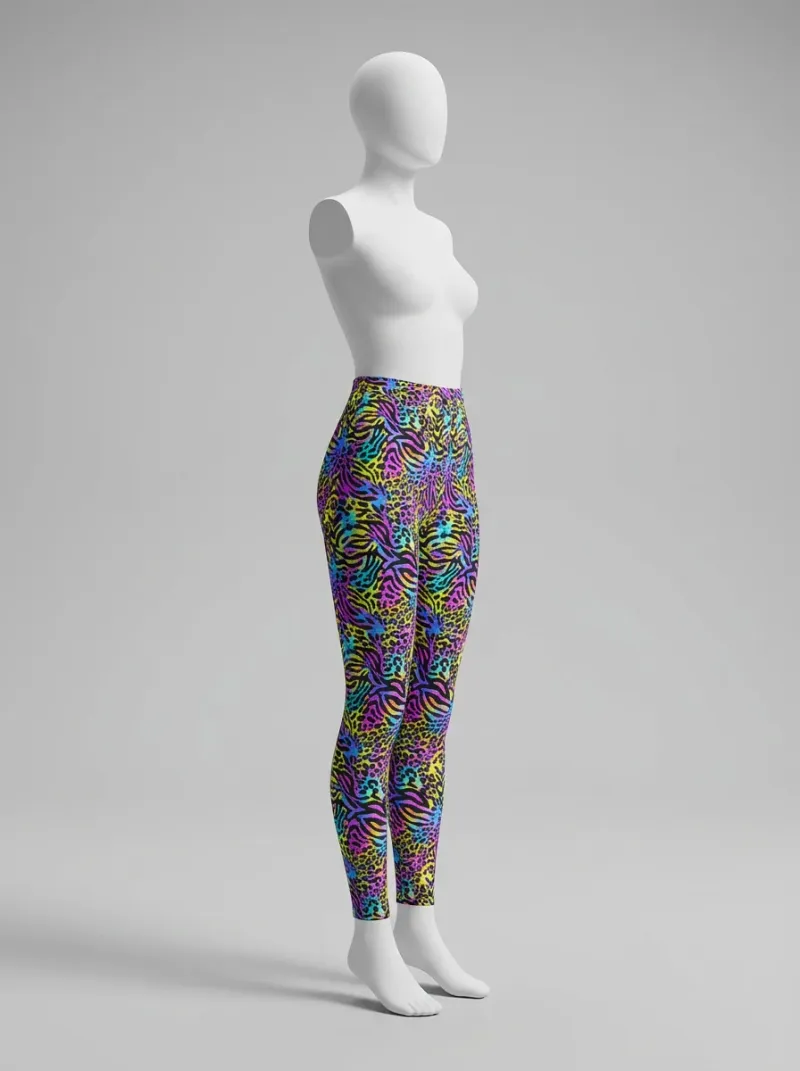 Legging leopard coton elasthanne taille haute polyvalent femme