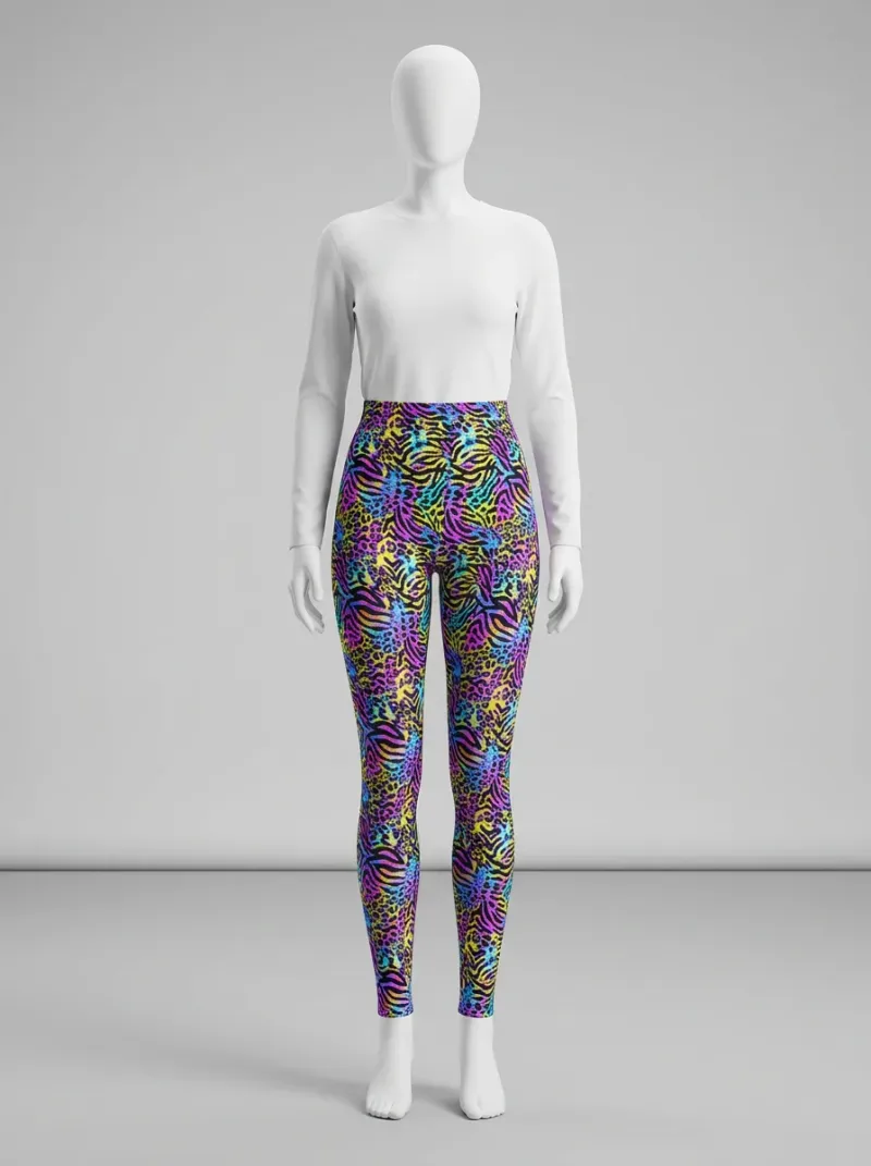 Legging leopard coton elasthanne taille haute polyvalent femme