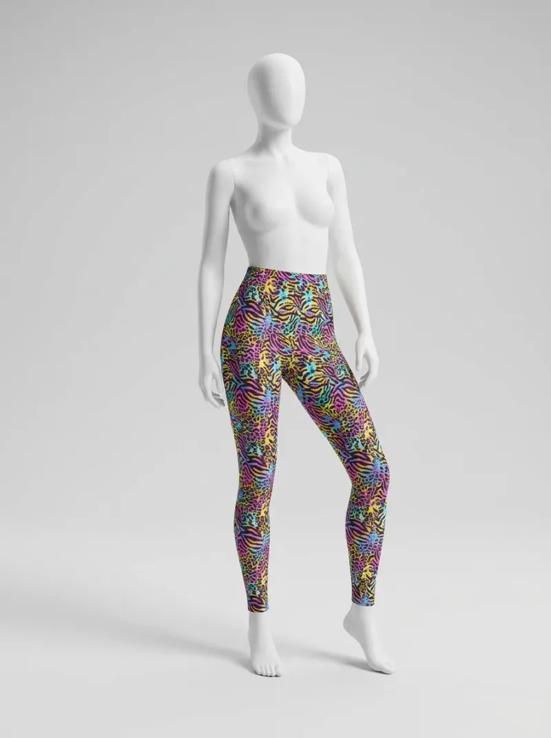 Legging leopard coton elasthanne taille haute polyvalent femme