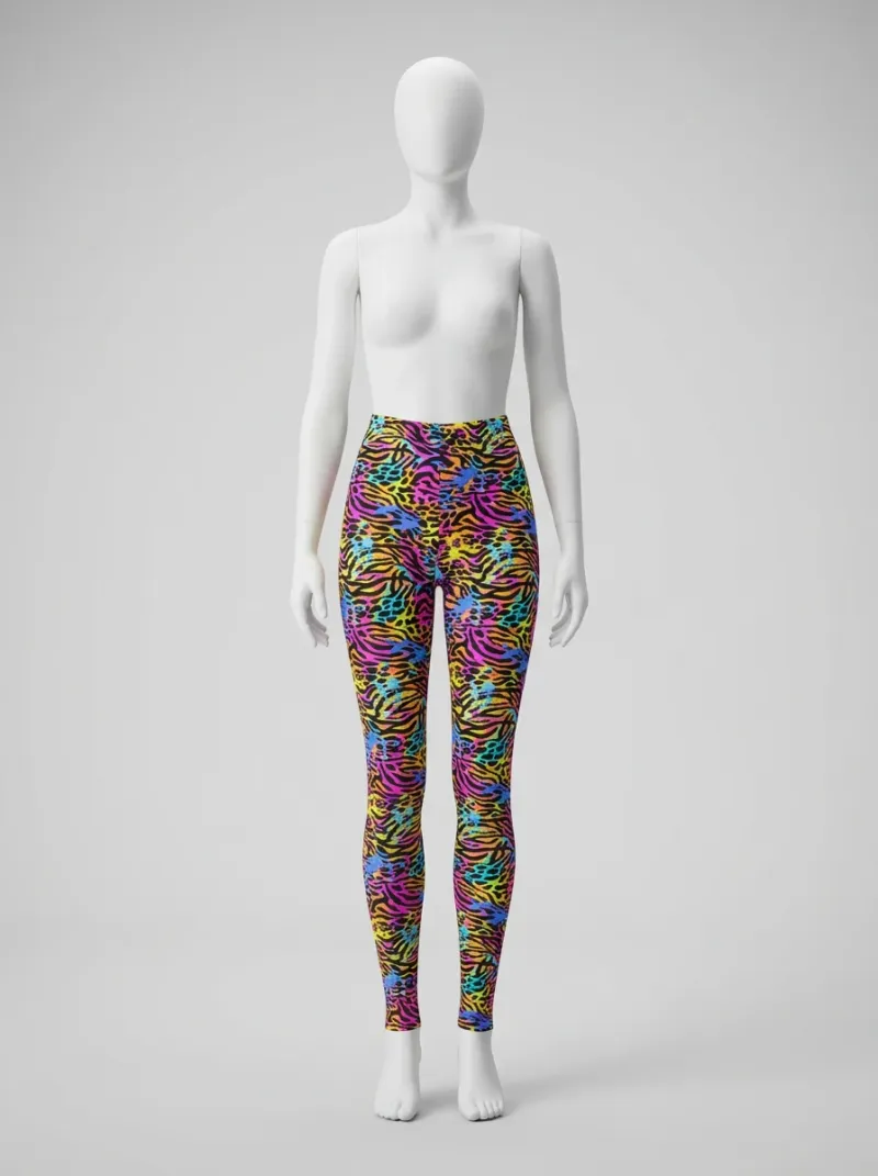 Legging leopard coton elasthanne taille haute polyvalent femme