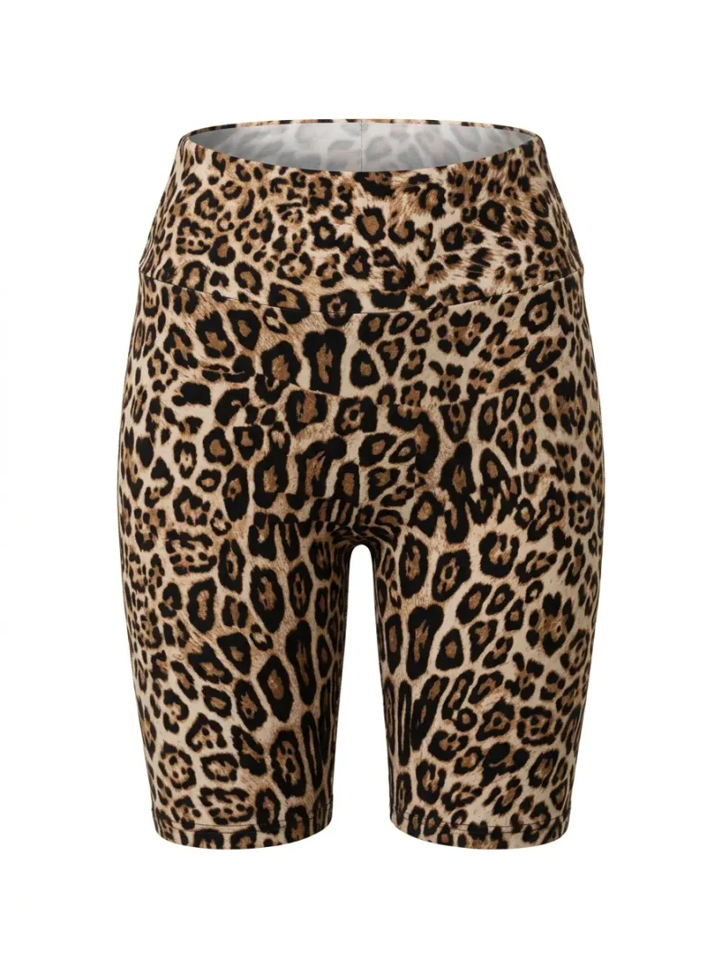 Legging leopard coton cycliste galbant fitness femme