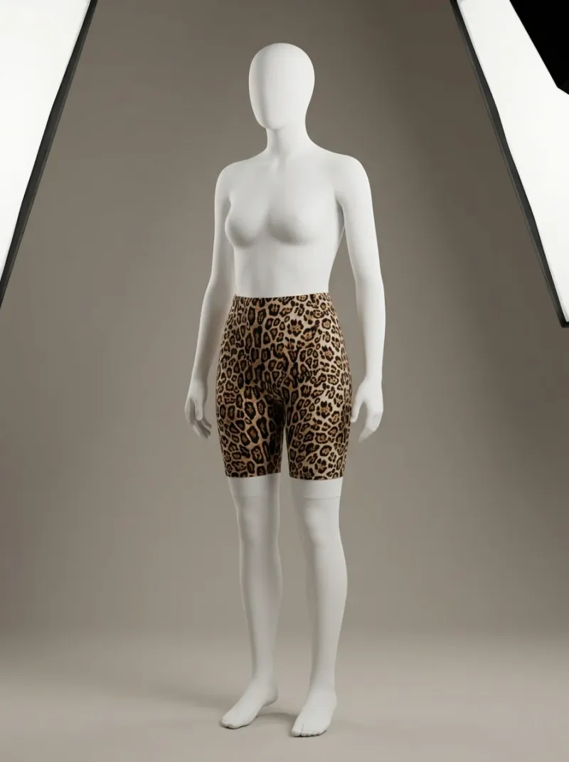 Legging leopard coton cycliste galbant fitness femme