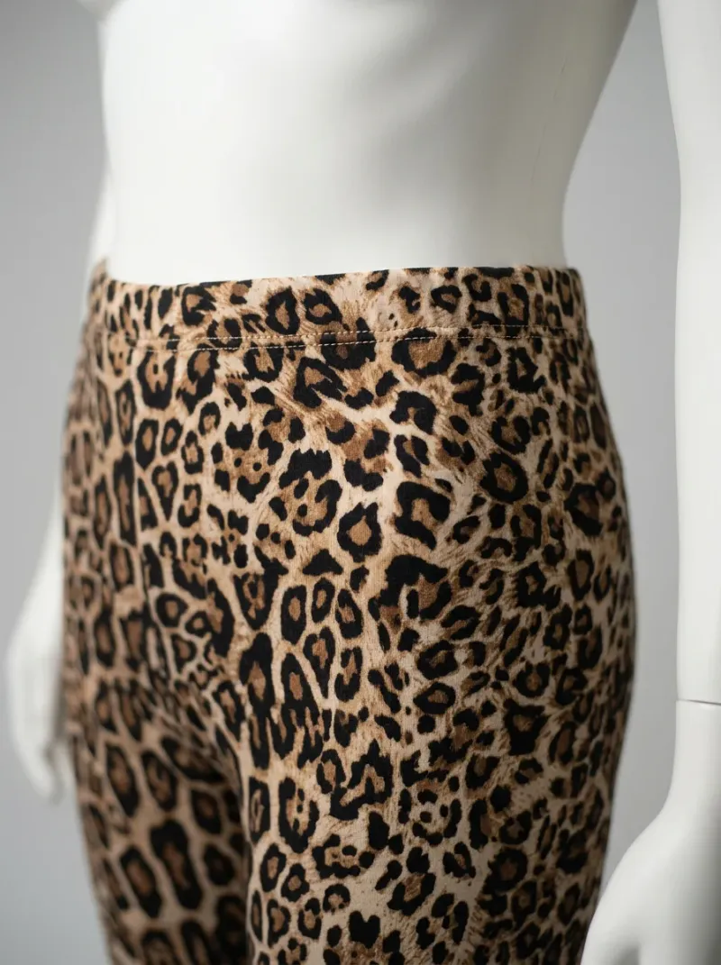 Legging leopard coton cycliste galbant fitness femme