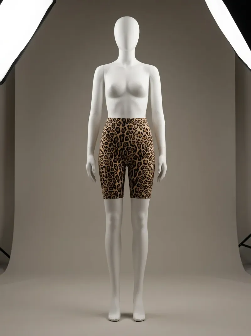 Legging leopard coton cycliste galbant fitness femme