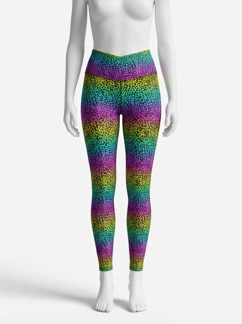 Legging leopard coton élasthanne taille haute fitness original