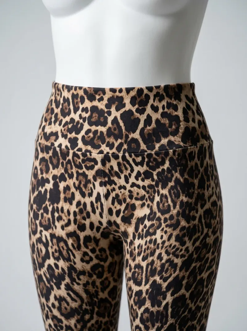 Legging leopard coton grande taille élastique femme