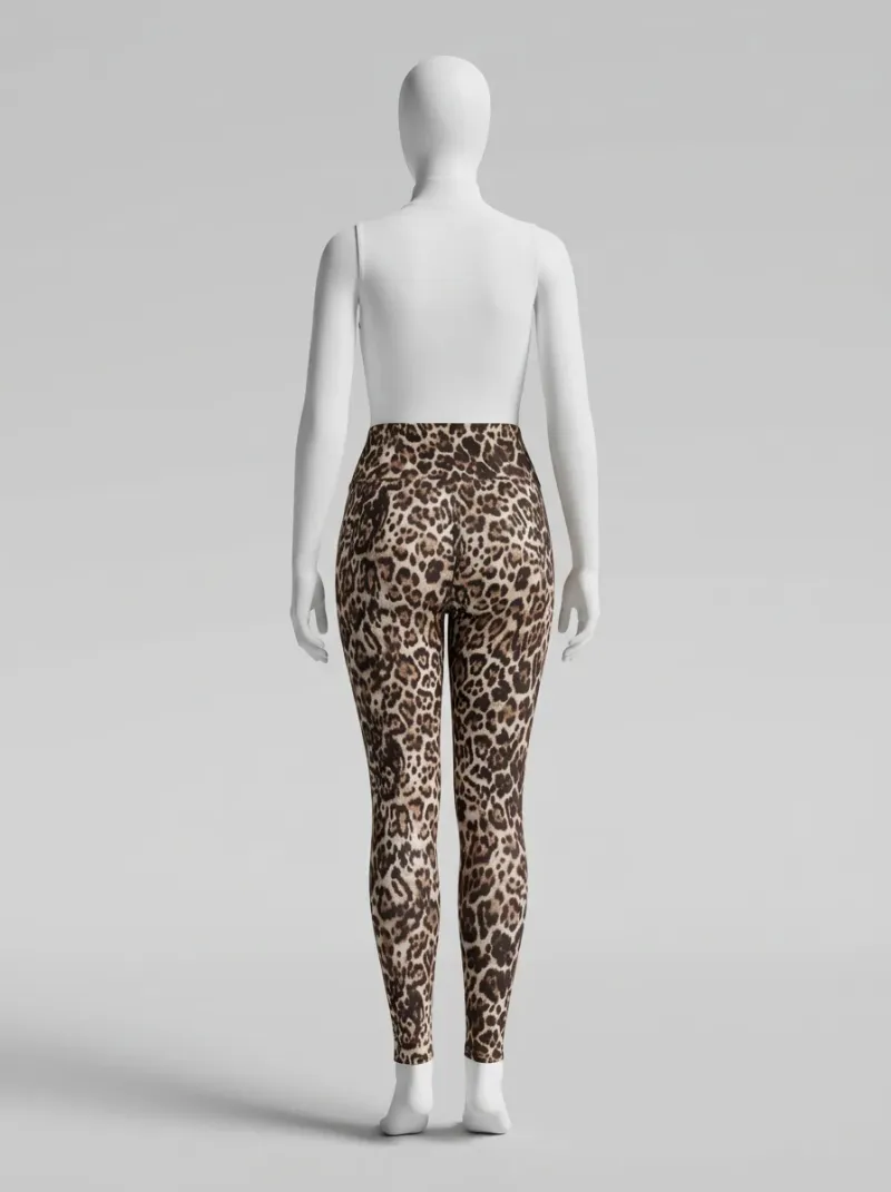 Legging leopard coton grande taille élastique femme