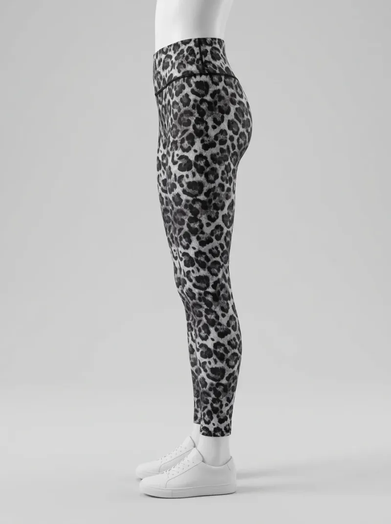 Legging leopard polyester élasthanne fitness galbant femme