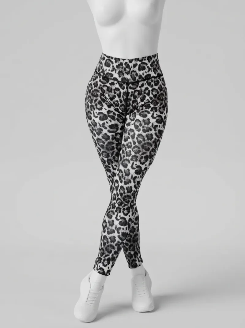 Legging leopard polyester élasthanne fitness galbant femme