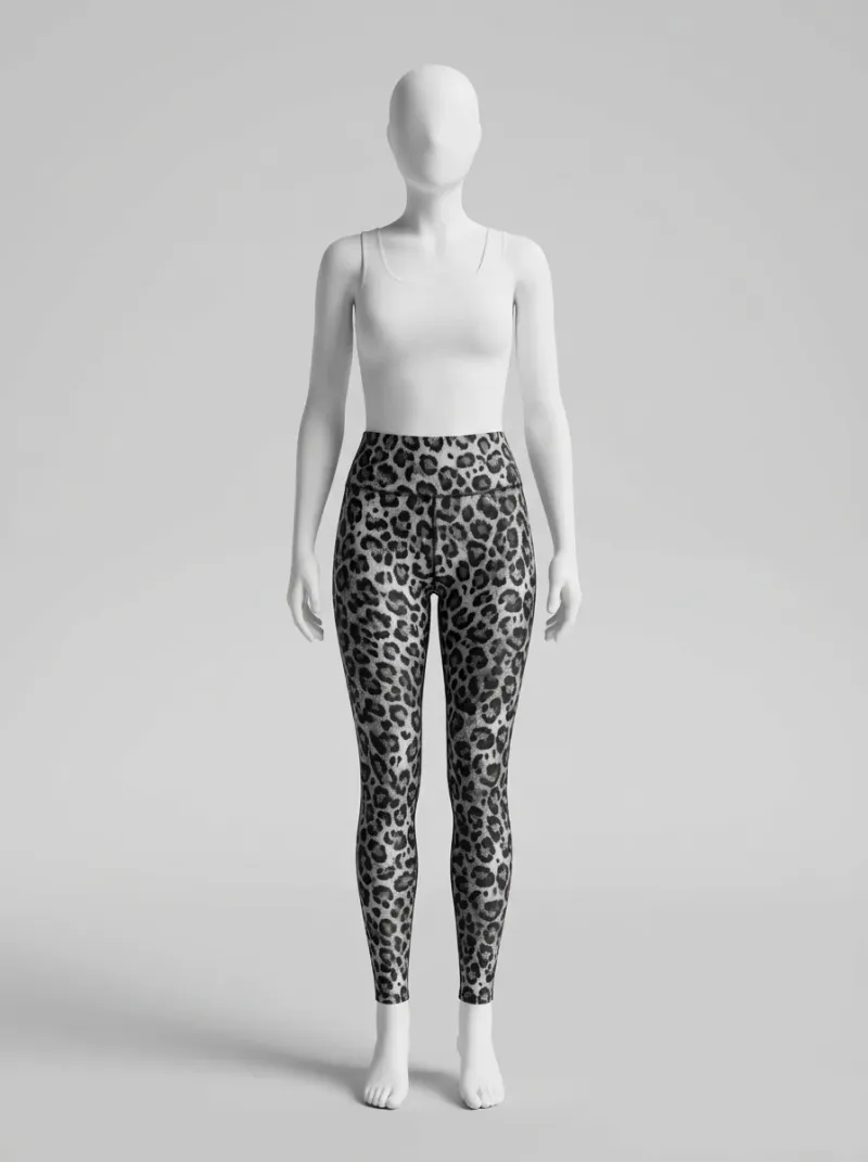 Legging leopard polyester élasthanne fitness galbant femme