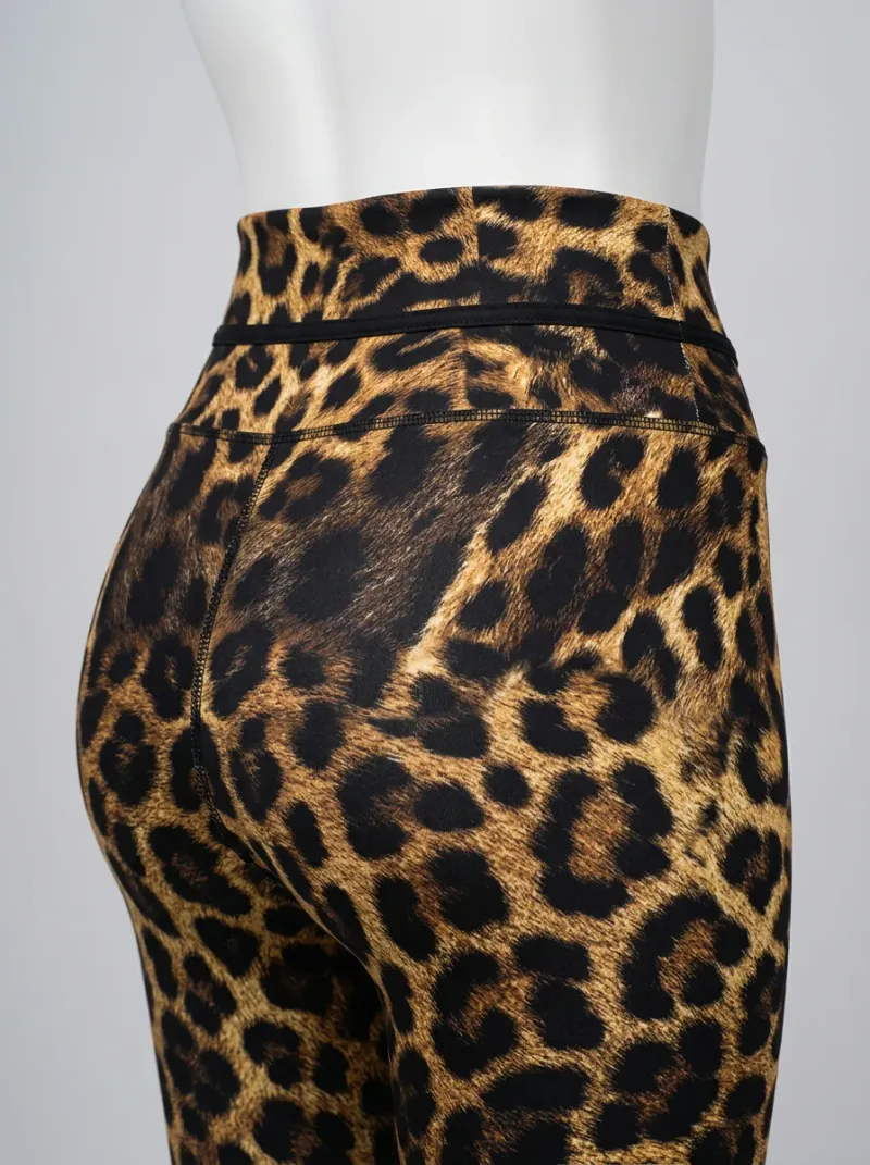 Legging leopard polyester élasthanne athlétisme taille haute