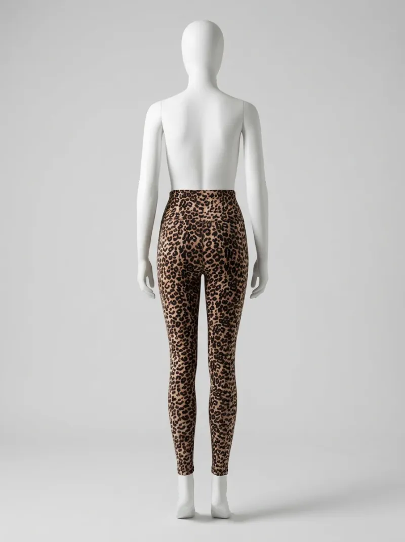 Legging leopard polyester yoga fitness taille haute femme